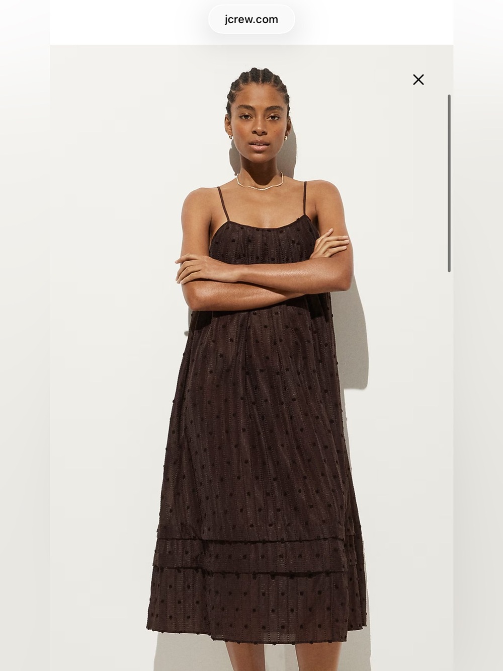 **NWT** J. Crew Midi Dress in Textured Dot